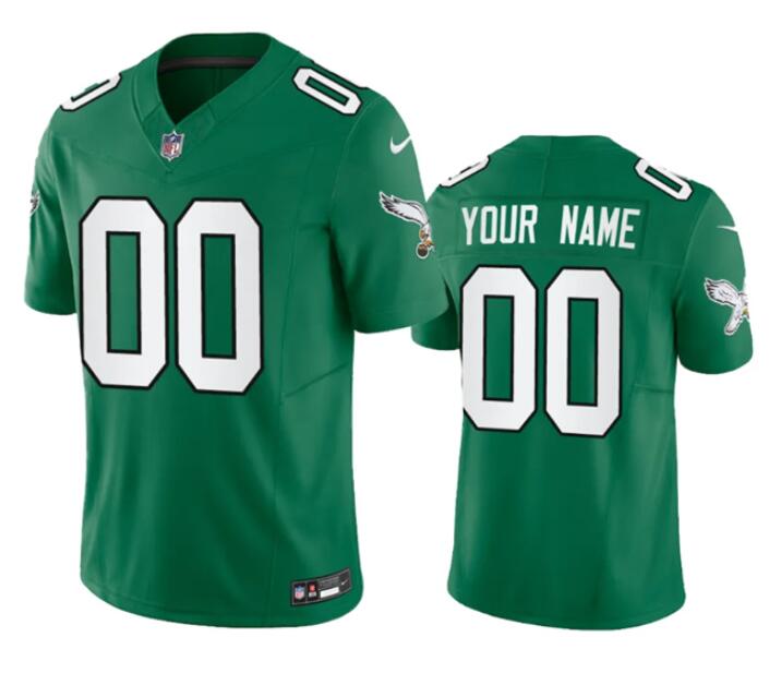 Men's Philadelphia Eagles Customized Green 2023 F.U.S.E. Vapor Untouchable Stitched Football Jersey